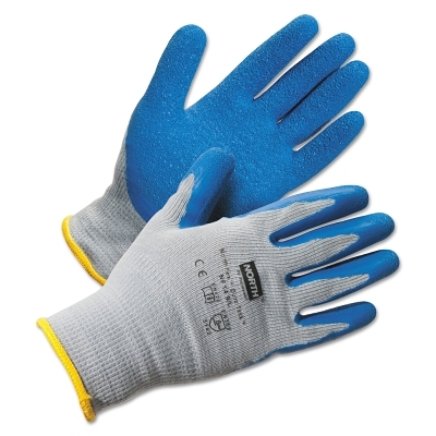 Durotask Gray Glove Cot/Poly Blue Rubber Palm MPN:NF14/8M