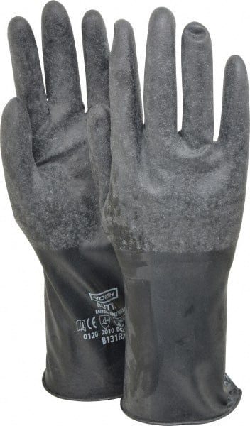 Chemical Resistant Gloves: Size Medium, 13.00 Thick, Butyl, Unsupported, MPN:B131R/8