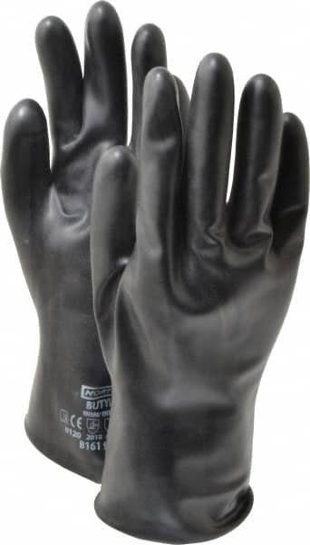 Chemical Resistant Gloves: Size Large, 16.00 Thick, Butyl, Unsupported, MPN:B161/9