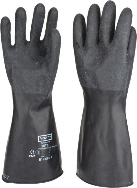 Chemical Resistant Gloves: Size Large, 17.00 Thick, Butyl, Unsupported, MPN:B174R/9