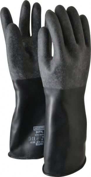 Chemical Resistant Gloves: Size Large, 32.00 Thick, Butyl, Unsupported, MPN:B324R/9