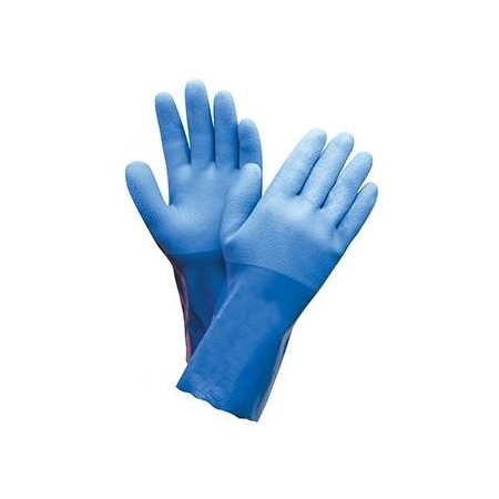 Chemical Resistant Gloves, PVC, 12 in L, 35 mil, Blue, L, 1 PR MPN:660-L