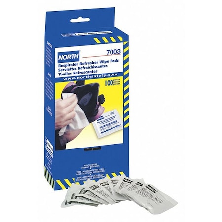 Respirator Refresher Wipe Pads Wit, PK100 MPN:7003
