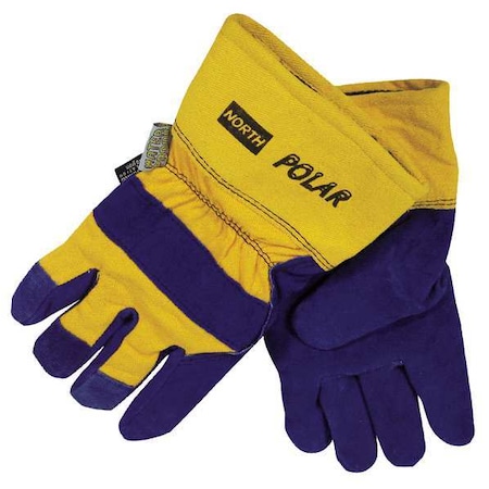 Cold Protection Gloves, Cowhide Leather Palm, Thinsulate Lining, Blue, L MPN:70/6465NK