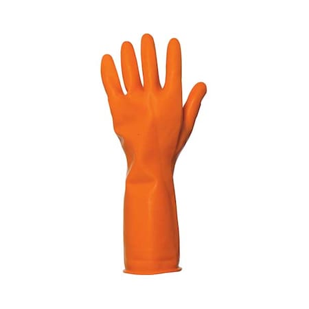 Chemical Resistant Gloves, Natural Rubber Latex, 15 in L, 15 mil, Orange, 10, 1 PR MPN:ATCP1815/O/10