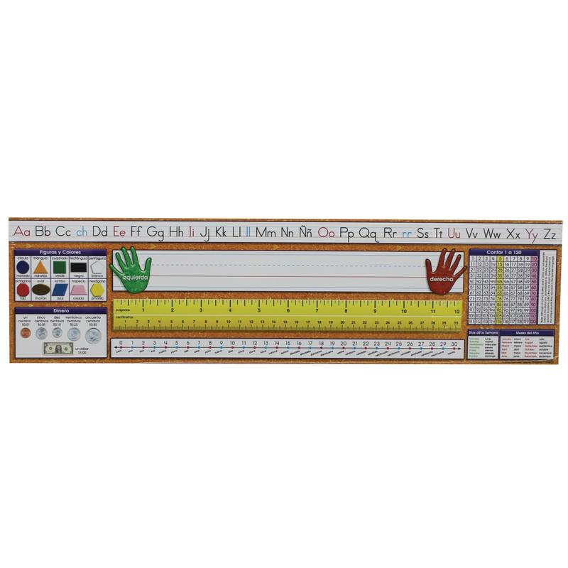 North Star Teacher Resources Spanish Desk Plates, 19in x 5in, Traditional Manuscript, Grades 1-8, 36 Plates Per Pack, Set Of 3 Packs MPN:NST9007-3