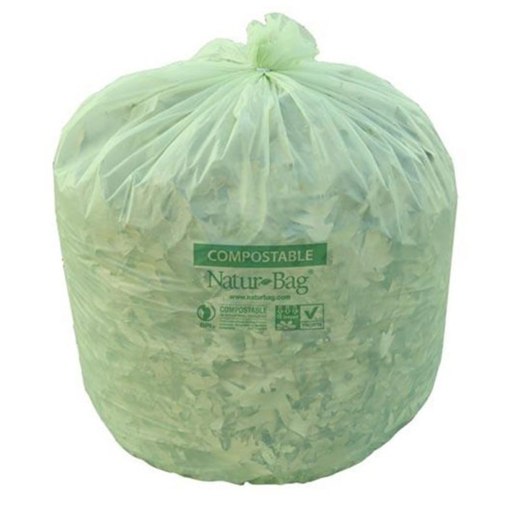 Natur Bag Compostable Trash Liners, 0.8 mil, 13 Gallons, Green, 25 Liners Per Box, Case Of 10 Boxes MPN:NT1025-X-00010