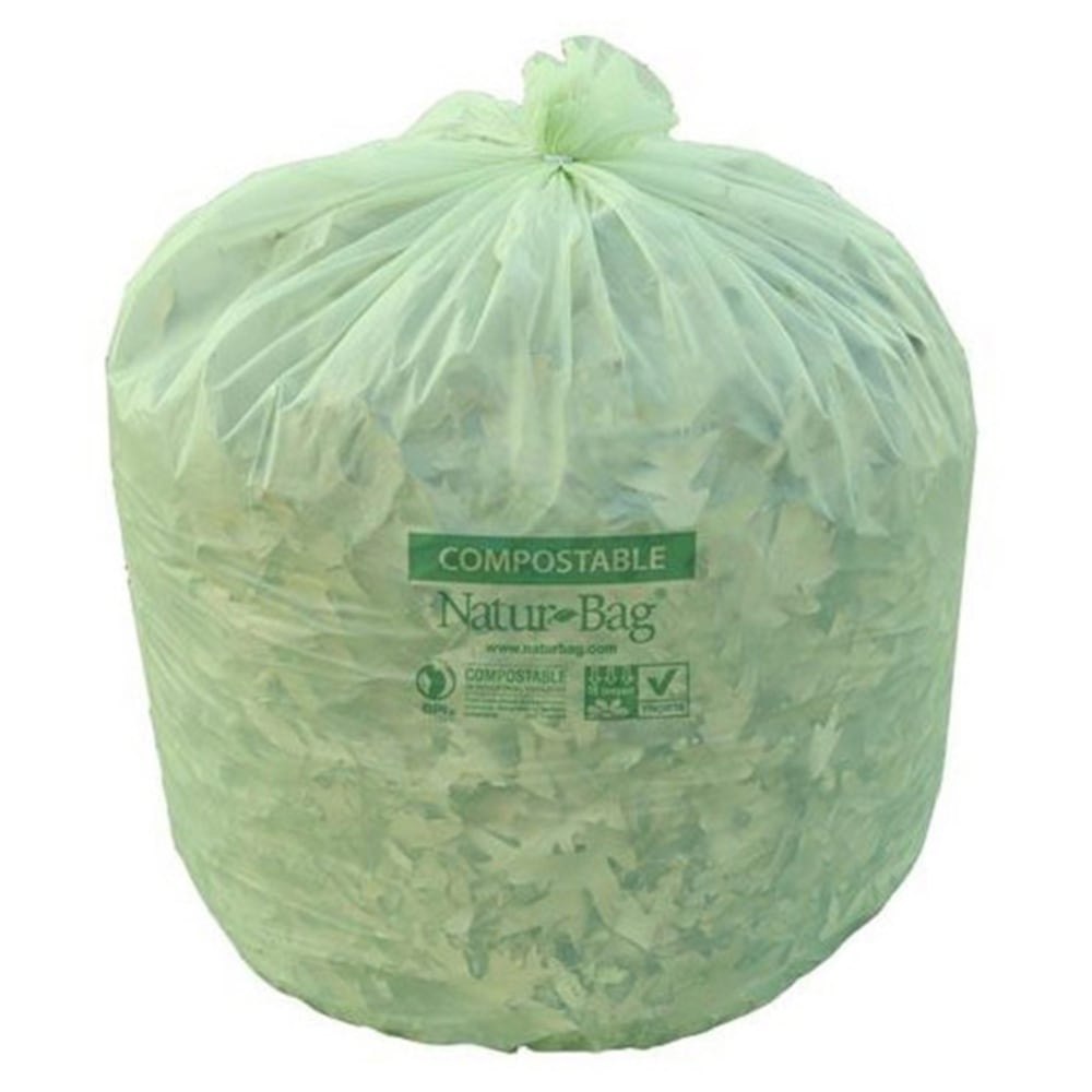 Natur Bag Compostable Trash Liners, 39 Gallons, Green, Case Of 100 Liners MPN:NT1025-X-00013