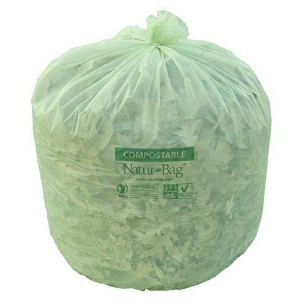 Natur Bag Compostable Trash Liners, 0.8 mil, 30 Gallons, Green, 25 Bags Per Roll, Case Of 8 Rolls MPN:NT1025-X-00018