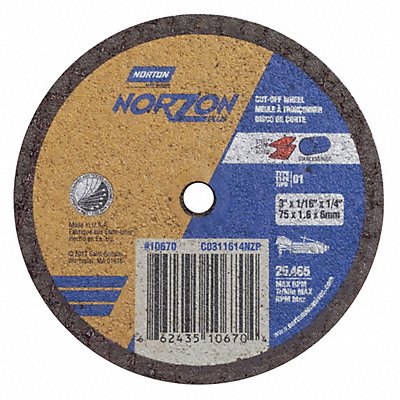 CutOff Wheel NorZon Plus 3 x1/16 x1/4 MPN:66243510670