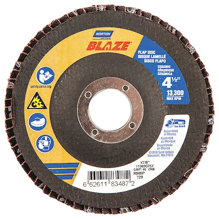 Blaze Flap Disc 4-1/2 X7/8- 40 Grit MPN:66261183487