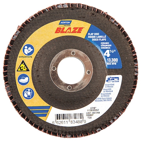 Blaze Flap Disc 4-1/2 X7/8- 60 Grit MPN:66261183488
