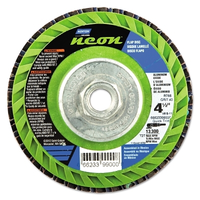 4-1/2X5/8-11 Norton NEON80 Grit Flap Disc MPN:66623399002