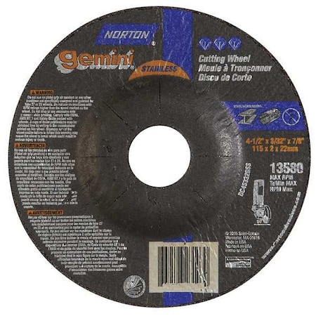Cut-Off Wheel 4-1/2X3/32X7/8 Gem MPN:66252842028