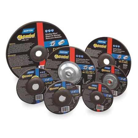 Depressed Center Grinding Wheel, Type 27, 6 in Dia, 0.25 in Thick, 7/8 in Arbor Hole Size, 24 Grit MPN:66252801865