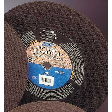 Abrasive Cut-Off Wheel, Type 1, 14 in Dia, 0.125 in Thick, 1 in, 20 mm Arbor Hole Size, 24 Grit MPN:66252835386