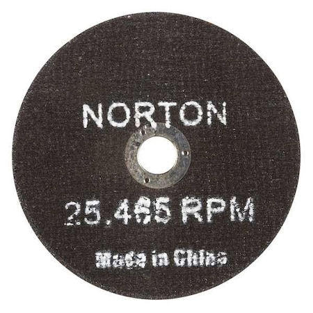 Abrasive Cut-Off Wheel, Type 1, 3 in Dia, 0.0625 in Thick, 3/8 in Arbor Hole Size, Aluminum Oxide MPN:66252835553