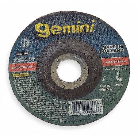 Depressed Center Cut-Off Wheel, Type 27, 7 in Dia, 0.045 in Thick, 7/8 in Arbor Hole Size, 24 Grit MPN:66252841918