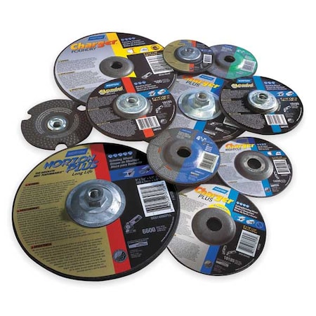 Cut-Off & Grinding Wheel, Type 27, 9 in Dia, 0.125 in Thick, 7/8 in Arbor Hole Size, Ceramic MPN:66253048896