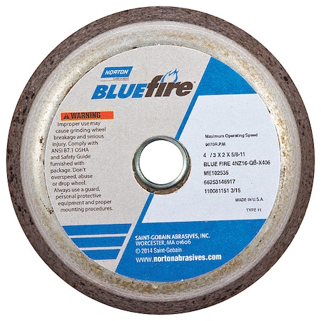Flaring Cup Wheel, Type 11, Face Dia. 4 In MPN:66253146917