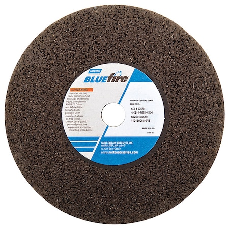 Straight Grind Wheel, 6 D, 1 T, 5/8 Arbor MPN:66253198589