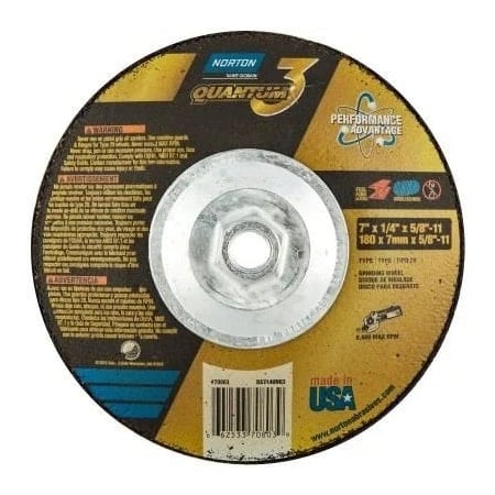 Depressed Center Wheel, Type 28, 9 in Dia, 0.25 in Thick, 5/8