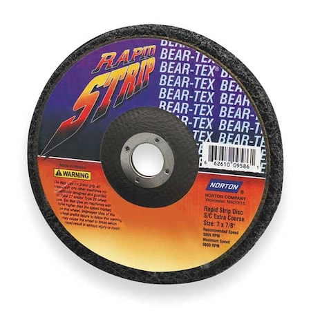 Non-Woven Depressed Center Disc, Type 27, 4 1/2 in Dia, 1/2 in Thick, 7/8 in Arbor Hole Size MPN:66261009649