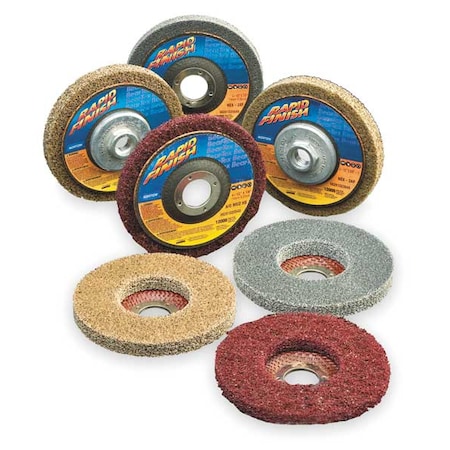 Non-Woven Depressed Center Disc, Type 27, 4 1/2 in Dia, 1/2 in Thick, 7/8 in Arbor Hole Size MPN:66261020547