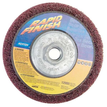 Non-Woven Depressed Center Disc, Type 27, 4 1/2 in Dia, 1/2 in Thick, 5/8