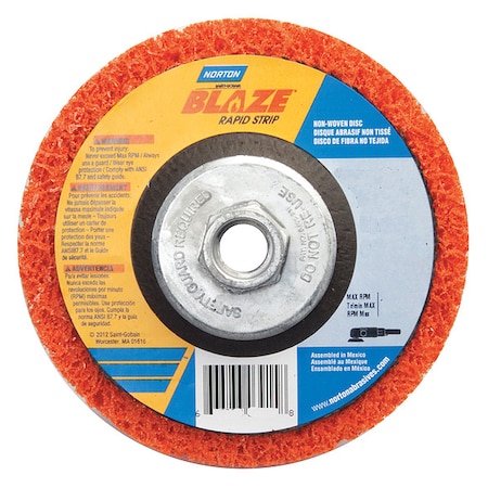 Non-Woven Depressed Center Disc, Type 27, 7 in Dia, 1 in Thick, 5/8