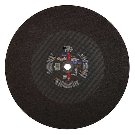 Abrasive Cut-Off Wheel, Type 1, 20 in Dia, 0.1875 in Thick, 1 in Arbor Hole Size, Aluminum Oxide MPN:69078609033