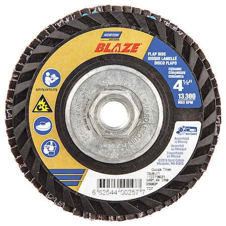 Flap Disc, 4 1/2 In x 40 Grit, 5/8-11 MPN:66254400257