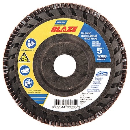 Fiber Disc, 5 in Dia, 7/8in Arbor, 80 Grit MPN:66254400265