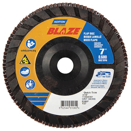 Fiber Disc, 7 in Dia, 7/8in Arbor, 60 Grit MPN:66254461060