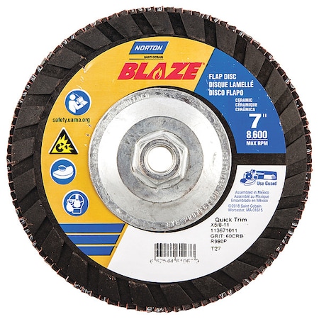 Fiber Disc, 7 in Dia, 5/8in Arbor, 60 Grit MPN:66254461067