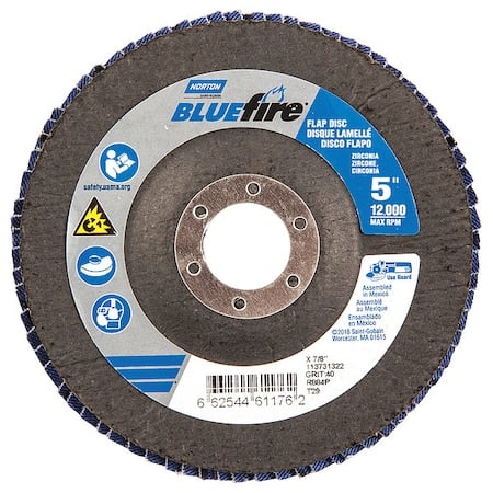 Fiber Disc, 5 in Dia, 7/8in Arbor, P40 Grit MPN:66254461176