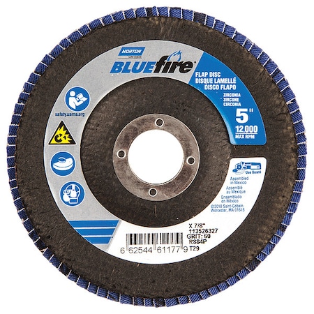 Fiber Disc, 5 in Dia, 7/8in Arbor, P60 Grit MPN:66254461177