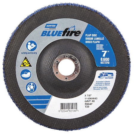 Fiber Disc, 7 in Dia, 7/8in Arbor, P80 Grit MPN:66254461186