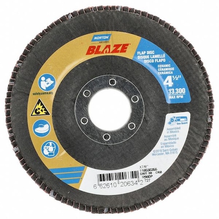 Flap Disc, Ceramic, Type 27, 4 1/2