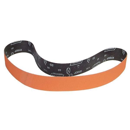 Sanding Belt, 2 in W, 48 in L, Coated, Ceramic, 100 Grit, Medium, Blaze R980P, Orange MPN:66261052522