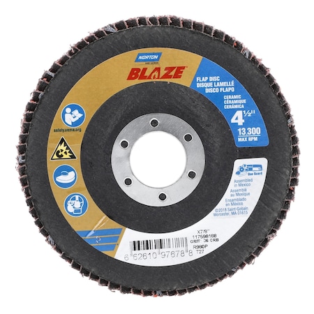 Flap Disc, Ceramic, Type 27, 4 1/2