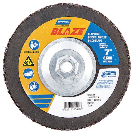 Arbor Mount Flap Disc, 7in, 36, ExtraCoarse MPN:66261183498