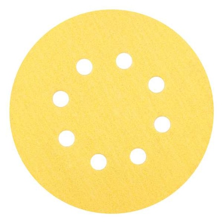 Hook-and-Loop Sanding Disc, 5 in Dia, 8 Hole, Aluminum Oxide, P80 Grit, Coated Type, A296 MPN:66261183916