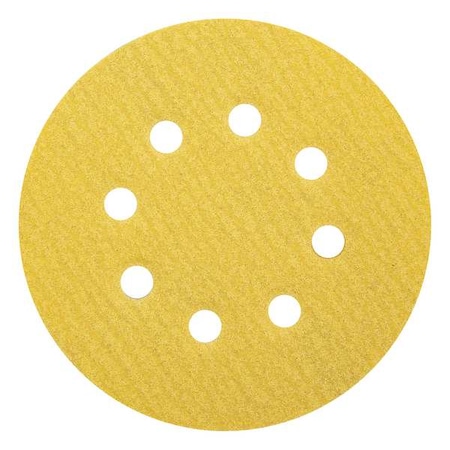 Hook-and-Loop Sanding Disc, 5 in Dia, 8 Hole, Aluminum Oxide, P120 Grit, Coated Type, A296 MPN:66261183918