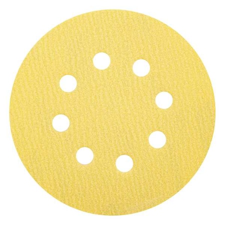 Hook-and-Loop Sanding Disc, 5 in Dia, 8 Hole, Aluminum Oxide, P150 Grit, Coated Type, A296 MPN:66261183920