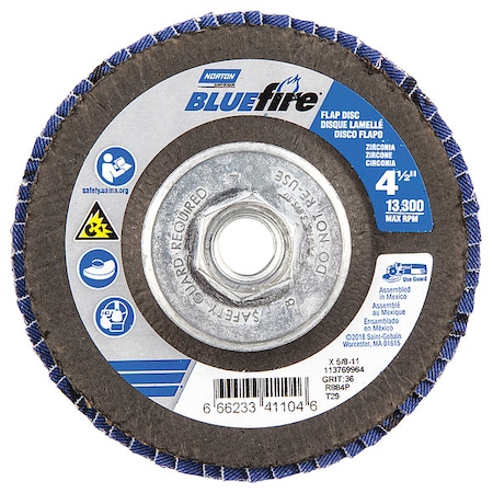 Flap Disc, 13, 300 rpm, 36 Grit, 29-Type, PK2 MPN:66623341104