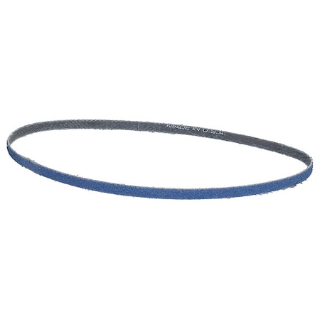 Sanding Belt, 1/4 in W, 24 in L, Coated, Zirconia Alumina, 60 Grit, Coarse, BlueFire R823P, Blue MPN:66623373750
