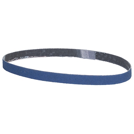 Sanding Belt, 1/2 in W, 18 in L, Coated, Zirconia Alumina, 120 Grit, Medium, BlueFire R823P, Blue MPN:66623373758