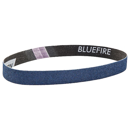 Sanding Belt, 3/4 in W, 20 1/2 in L, Coated, Zirconia Alumina, 60 Grit, Coarse, BlueFire R823P MPN:66623373765