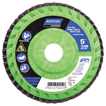 Fiber Disc, 5 in Dia, 7/8in Arbor, P80 Grit MPN:66623399010